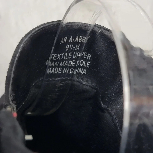 American Rag Abby Black Suede Ankle Bootie Round Toe Block Heel Double Zip 9.5 - Picture 11 of 14